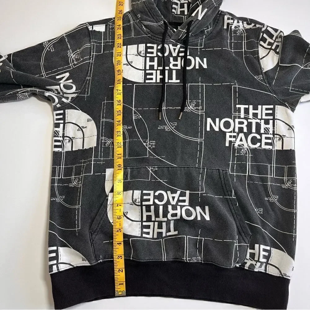 The North Face Mens Half Dome AOP Black and White Pullover Sweatshirt Size Small